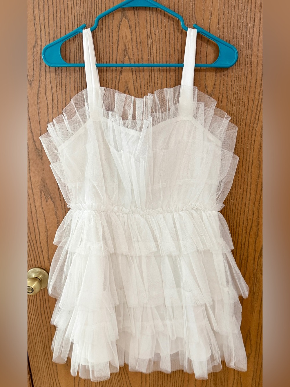 White Tulle Tiered Dress